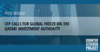 cep press release calling for global freeze on qatar investment authority