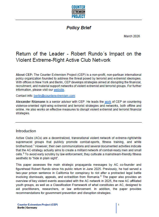 Return of the Leader - Robert Rundo´s Impact on the Violent Extreme-Right Active Club Network