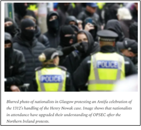 A post from the Active Club Substack noting that anti-immigrant protestors “have upgraded their understanding of OPSEC after the Northern Ireland protests.” Screenshot taken on June 18.