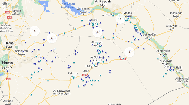 Map of locatable ISIS attacks in July 2024 