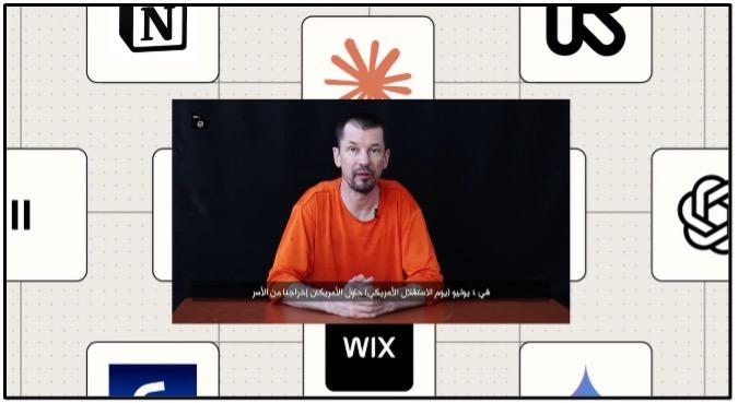 An image from the video released on October 18. The footage of John Cantlie is from a video released in 2014. Screenshot taken on October 21