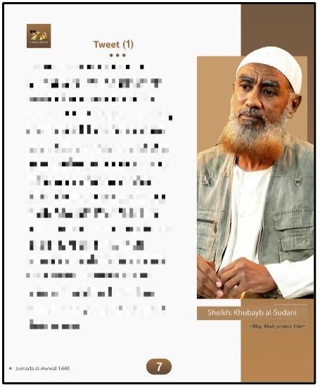 Al-Malahem Media message released on October 20 praising the FlyDubai attacker
