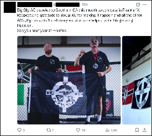 Post from a Montana Active Club on X, celebrating participation in the fifth annual Frontier combat sports and networking event, held in Southern California.