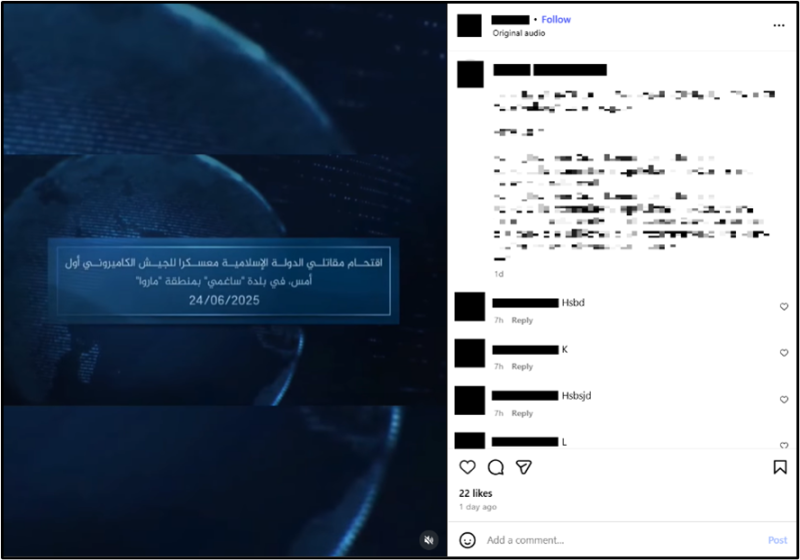 ISIS Amaq video released on June 24 that shows ISIS West Africa Province fighters