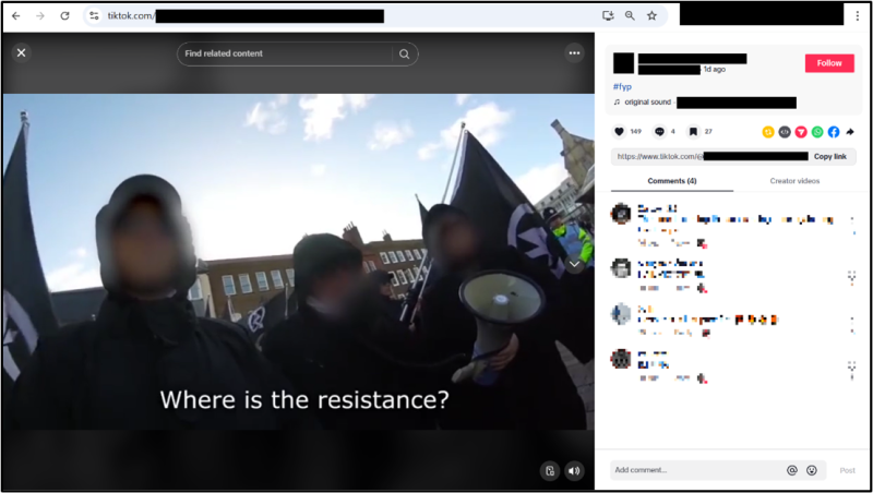 National Action video on TikTok