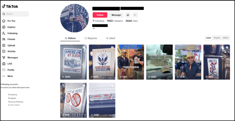 Patriot Front propaganda account jul 31