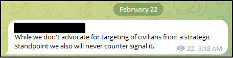 Posts from a Telegram channel associated with The Base