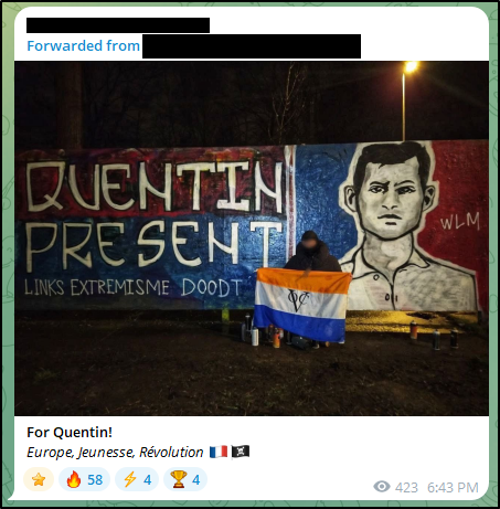 Telegram post from a Dutch Active Club feb 19