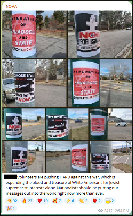 elegram post promoting antisemitism