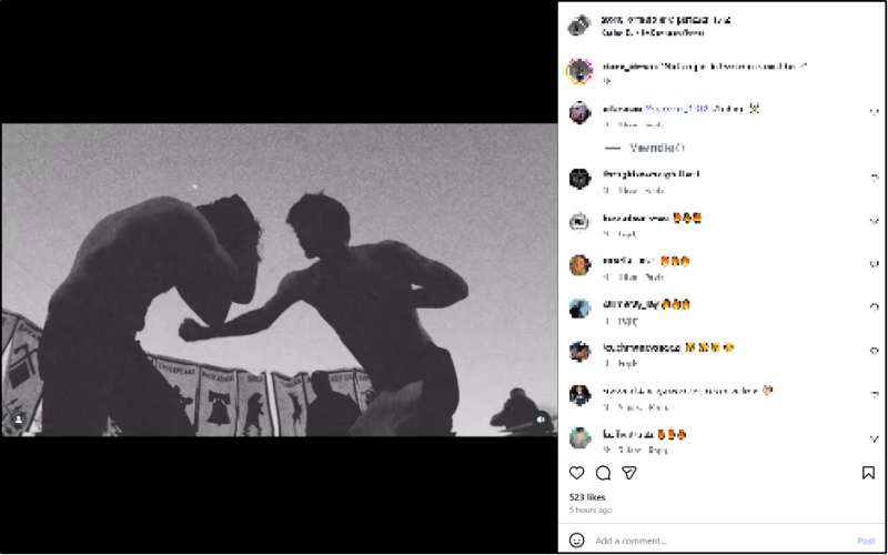 A video posted on Instagram by a leading member of the Texas-based Lone Star Active Club featuring one of his fights at American Muscle 2. Screenshot taken on April 2.