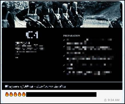 Post on SimpleX Chat containing basic explosives instructions