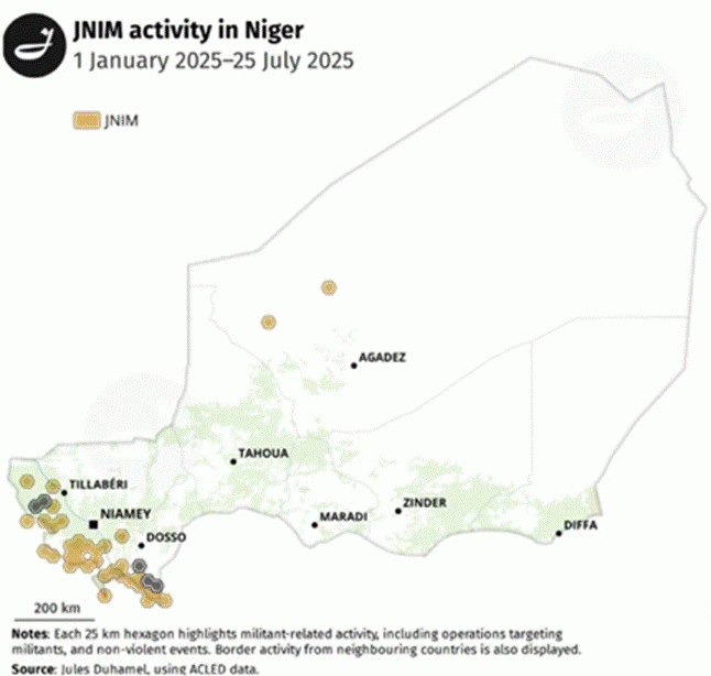 niger map of jnim activity