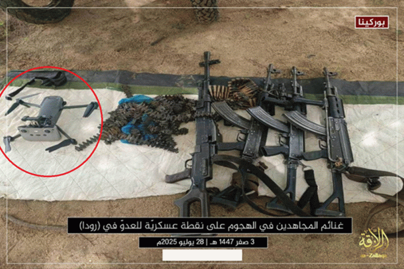 Example of a DJI drone belonging to Burkinabe forces and captured by JNIM 