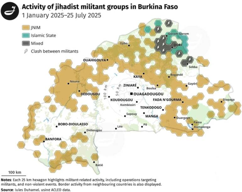 activity of jihadist militant groups in Burkina Faso