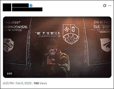 February 6 video posted on X neo-nazi accelerationist terrorgram