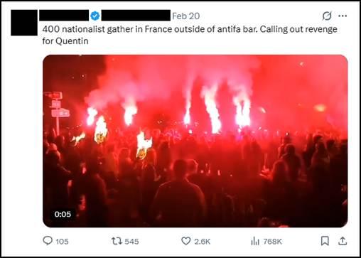 Active Club affiliated post on X 