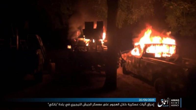 iswap propaganda claim showing truck in flames