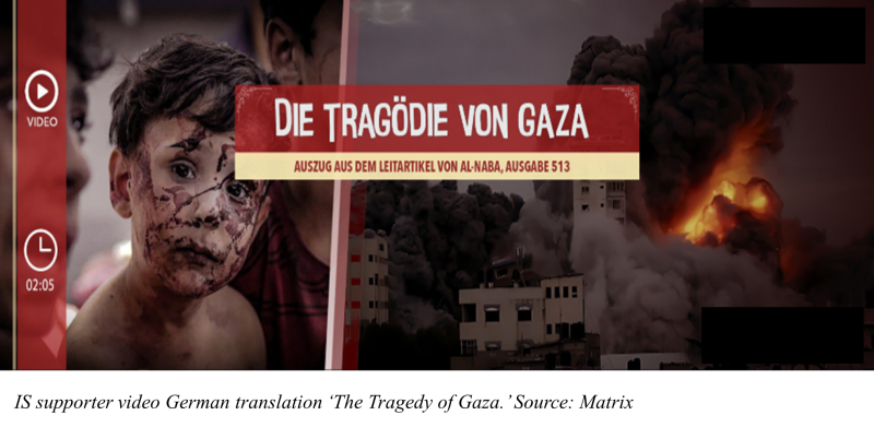 IS supporter video German translation ‘The Tragedy of Gaza.’ Source: Matrix