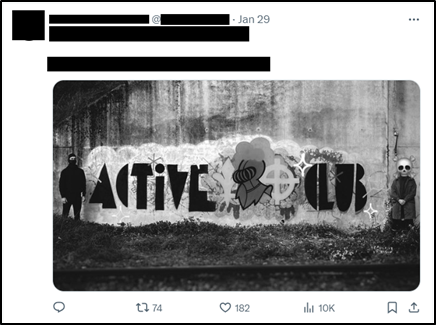 Twitter/X post with over 10,000 views by an account affiliated with a French Active Club chapter