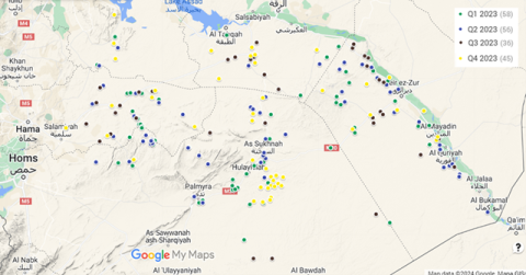 map of isis attacks in central syria in 2023