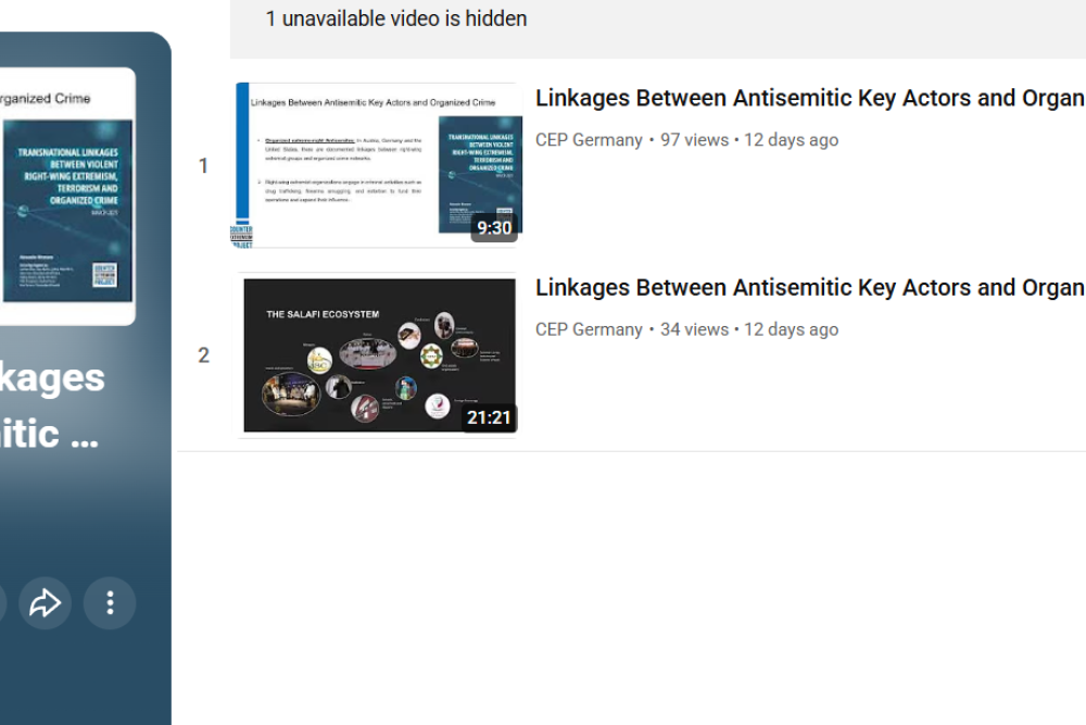 CEP Webinar: Linkages Between Antisemitic Key Actors and Organized Crime