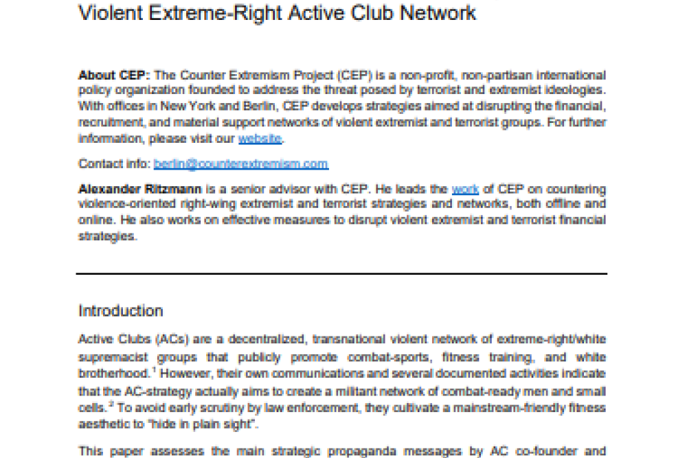 Return of the Leader – Robert Rundo´s Impact on the Violent Extreme-Right Active Club Network