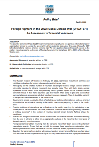 Foreign Fighters in the 2022 Russia-Ukraine War: An Assessment of Extremist Volunteers