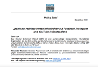 Policy Brief: Update zur rechtsextremen Infrastruktur auf Facebook, Instagram und YouTube in Deutschland