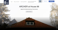 a homepage of a website with text and roof of a house